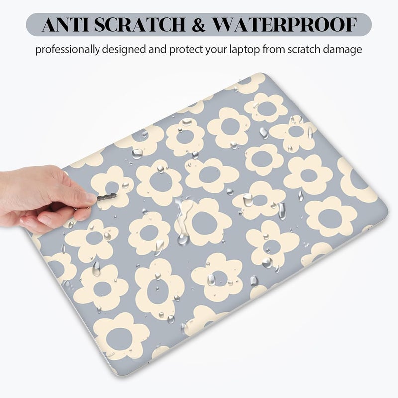 Lauspuck 12 13 13.3 14 15 15.4 15.6 inch Laptop Skin Sticker Protector Cover Decal, Blue Flower Laptop Notebook Vinyl Skin Sticker Cover Personalized Soft Art Case - Image 3